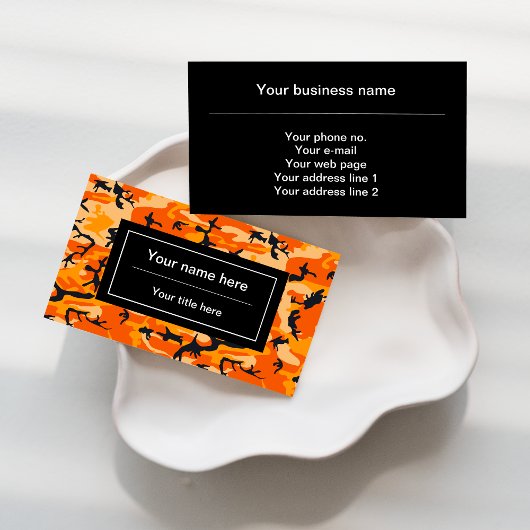 Orange Camouflage, Militär, Armee Visitenkarte