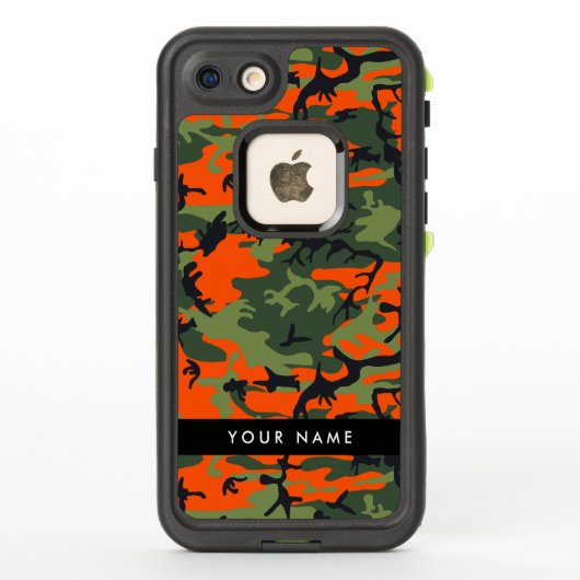 Orange Camouflage Pattern, Ihr Name, Personalisier (Rückseite)