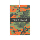 Orange Camouflage Pattern, Ihr Name, Personalisier Autolufterfrischer (Vorderseite)
