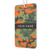 Orange Camouflage Pattern, Ihr Name, Personalisier Autolufterfrischer (Links)