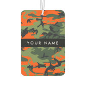 Orange Camouflage Pattern, Ihr Name, Personalisier Autolufterfrischer (Rückseite)