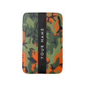 Orange Camouflage Pattern, Ihr Name, Personalisier Badematte (Vorderseite Vertikal)