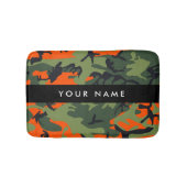 Orange Camouflage Pattern, Ihr Name, Personalisier Badematte (Vorderseite)