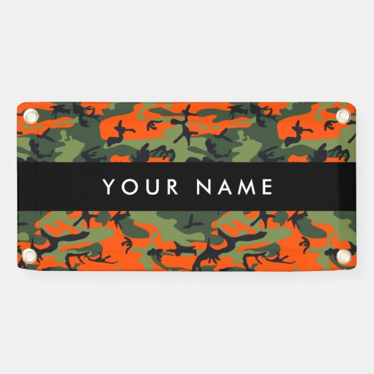 Orange Camouflage Pattern, Ihr Name, Personalisier Banner (Horizontal)