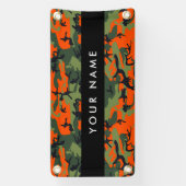 Orange Camouflage Pattern, Ihr Name, Personalisier Banner (Vertikal)