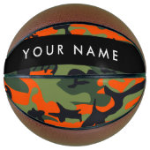 Orange Camouflage Pattern, Ihr Name, Personalisier Basketball (Vorderseite)
