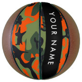 Orange Camouflage Pattern, Ihr Name, Personalisier Basketball (Vertikal)