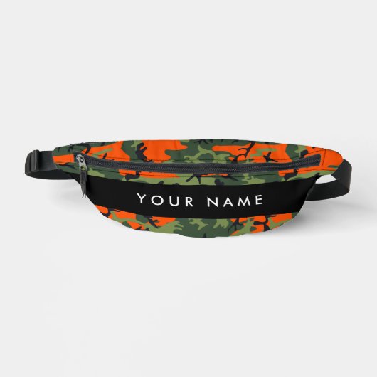 Orange Camouflage Pattern, Ihr Name, Personalisier Bauchtasche (Vorderseite)