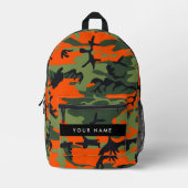 Orange Camouflage Pattern, Ihr Name, Personalisier Bedruckter Rucksack (Vorderseite)