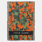 Orange Camouflage Pattern, Ihr Name, Personalisier Decke (Vorderseite Vertikal)