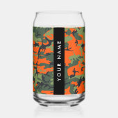 Orange Camouflage Pattern, Ihr Name, Personalisier Dosenglas (Vorderseite)