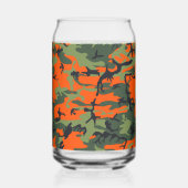 Orange Camouflage Pattern, Ihr Name, Personalisier Dosenglas (Links)