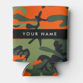 Orange Camouflage Pattern, Ihr Name, Personalisier Dosenkühler (Vorderseite)