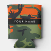 Orange Camouflage Pattern, Ihr Name, Personalisier Dosenkühler (Rückseite)