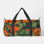 Orange Camouflage Pattern, Ihr Name, Personalisier Duffle Bag (Vorderseite)