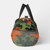 Orange Camouflage Pattern, Ihr Name, Personalisier Duffle Bag (Rechts)