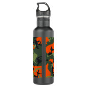 Orange Camouflage Pattern, Ihr Name, Personalisier Edelstahlflasche (Rückseite)
