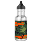 Orange Camouflage Pattern, Ihr Name, Personalisier Edelstahlflasche (Rechts)