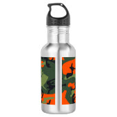 Orange Camouflage Pattern, Ihr Name, Personalisier Edelstahlflasche (Rückseite)