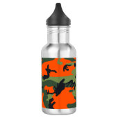 Orange Camouflage Pattern, Ihr Name, Personalisier Edelstahlflasche (Links)