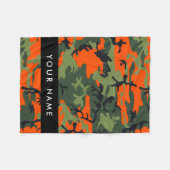 Orange Camouflage Pattern, Ihr Name, Personalisier Fleecedecke (Vorderseite (Horizontal))