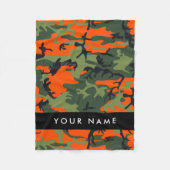 Orange Camouflage Pattern, Ihr Name, Personalisier Fleecedecke (Vorderseite)