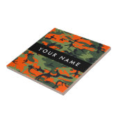 Orange Camouflage Pattern, Ihr Name, Personalisier Fliese (Seite)