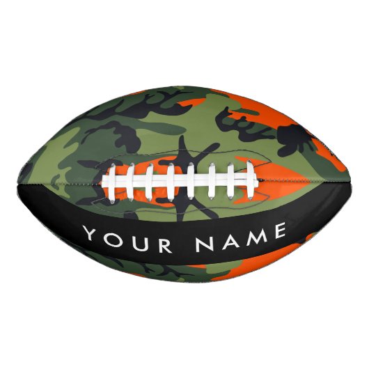Orange Camouflage Pattern, Ihr Name, Personalisier Football (Vorderseite)