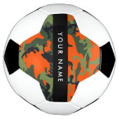 Orange Camouflage Pattern, Ihr Name, Personalisier Fußball (Gedreht)