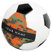 Orange Camouflage Pattern, Ihr Name, Personalisier Fußball (Dreiviertel)