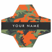 Orange Camouflage Pattern, Ihr Name, Personalisier Fußball (Flach)