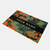 Orange Camouflage Pattern, Ihr Name, Personalisier Fußmatte (Schrägansicht)