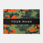 Orange Camouflage Pattern, Ihr Name, Personalisier Fußmatte (Vorderseite)