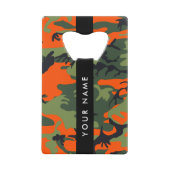 Orange Camouflage Pattern, Ihr Name, Personalisier Geldbeutel Flaschenöffner (Vorderseite)