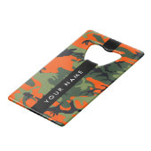 Orange Camouflage Pattern, Ihr Name, Personalisier Geldbeutel Flaschenöffner (Rückseite Schrägansicht)