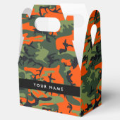 Orange Camouflage Pattern, Ihr Name, Personalisier Geschenkschachtel (Geöffnet)