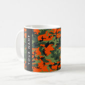 Orange Camouflage Pattern, Ihr Name, Personalisier Kaffeetasse (Vorderseite Links)