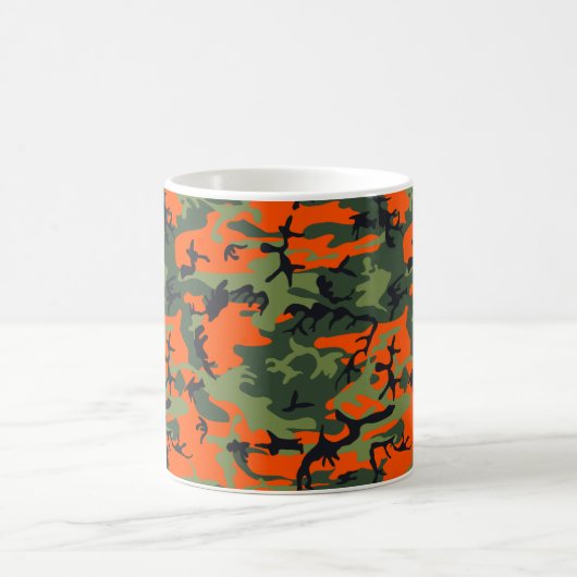 Orange Camouflage Pattern, Ihr Name, Personalisier Kaffeetasse (Mittel)