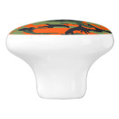 Orange Camouflage Pattern, Ihr Name, Personalisier Keramikknauf (Seitenansicht)