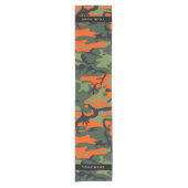 Orange Camouflage Pattern, Ihr Name, Personalisier Kurzer Tischläufer (Vorderseite)