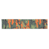 Orange Camouflage Pattern, Ihr Name, Personalisier Kurzer Tischläufer (Horizontal)