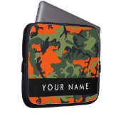 Orange Camouflage Pattern, Ihr Name, Personalisier Laptopschutzhülle (Vorne Rechts)