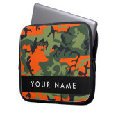 Orange Camouflage Pattern, Ihr Name, Personalisier Laptopschutzhülle (Vorderseite Links)