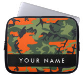 Orange Camouflage Pattern, Ihr Name, Personalisier Laptopschutzhülle (Vorderseite)
