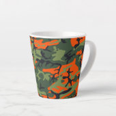 Orange Camouflage Pattern, Ihr Name, Personalisier Milchtasse (Rechte Ecke)