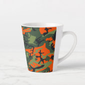 Orange Camouflage Pattern, Ihr Name, Personalisier Milchtasse (Rechts)