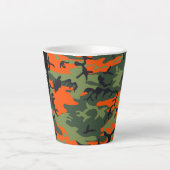 Orange Camouflage Pattern, Ihr Name, Personalisier Milchtasse (Vorderseite)