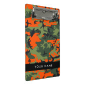 Orange Camouflage Pattern, Ihr Name, Personalisier Mini Klemmbrett (Schrägansicht)