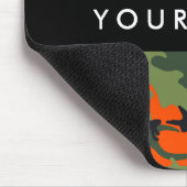 Orange Camouflage Pattern, Ihr Name, Personalisier Mousepad (Ecke)