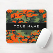 Orange Camouflage Pattern, Ihr Name, Personalisier Mousepad (Mit Mouse)